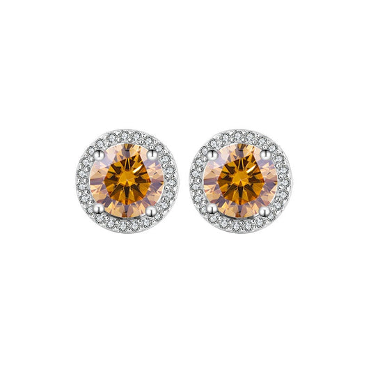 S925 Moissanite Silver Stud Earrings