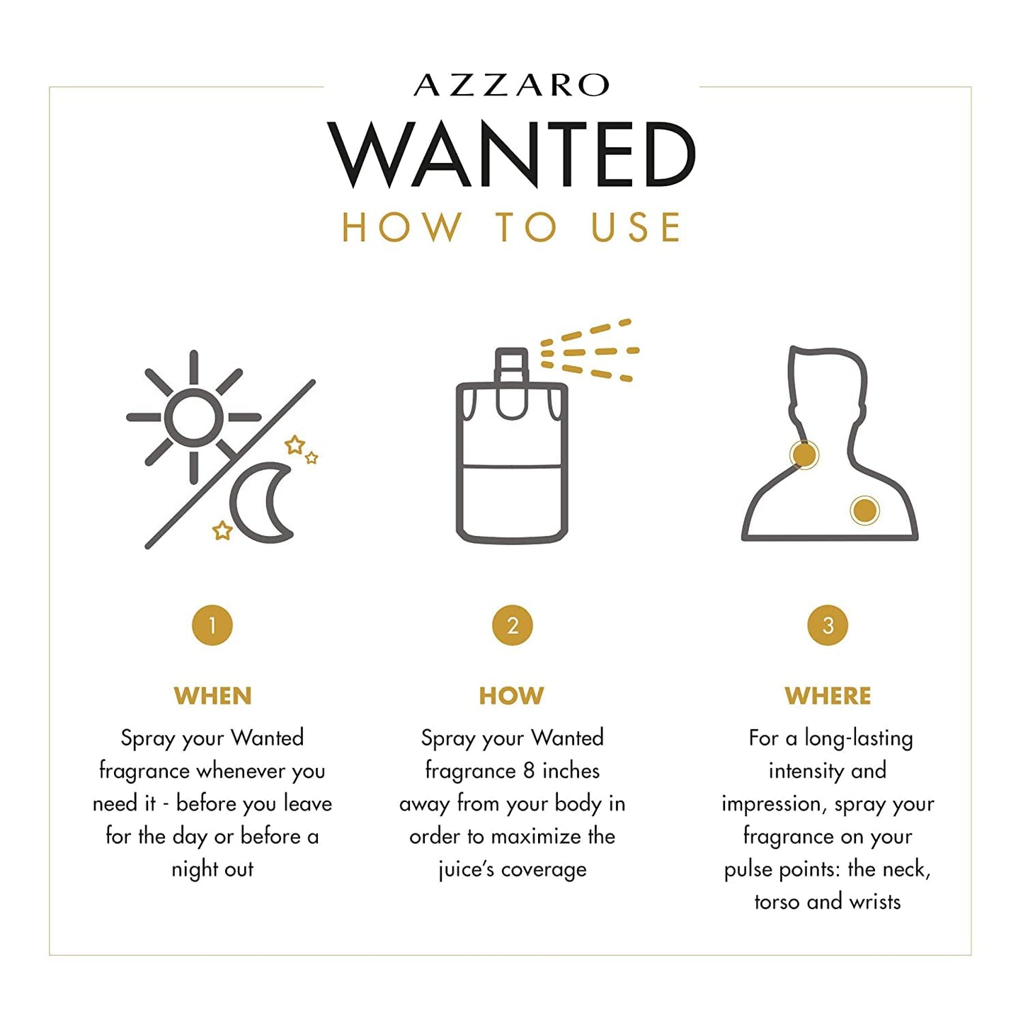 Azzaro Wanted Eau de Toilette - Vibrant & Irresistible Mens Cologne - Woody, Citrus & Spicy Fragrance - Fresh Notes of Cardamom, Lemon, Vetiver - Everyday Wear - Luxury Perfumes for Men