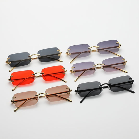 Retro Square Frameless Trendy Sunglasses