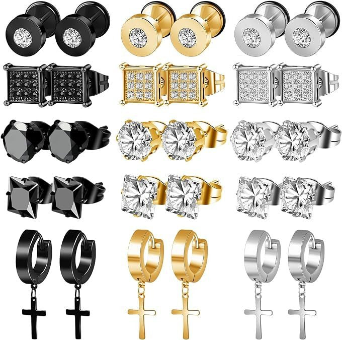 5 Pairs Men’s Earrings Set
