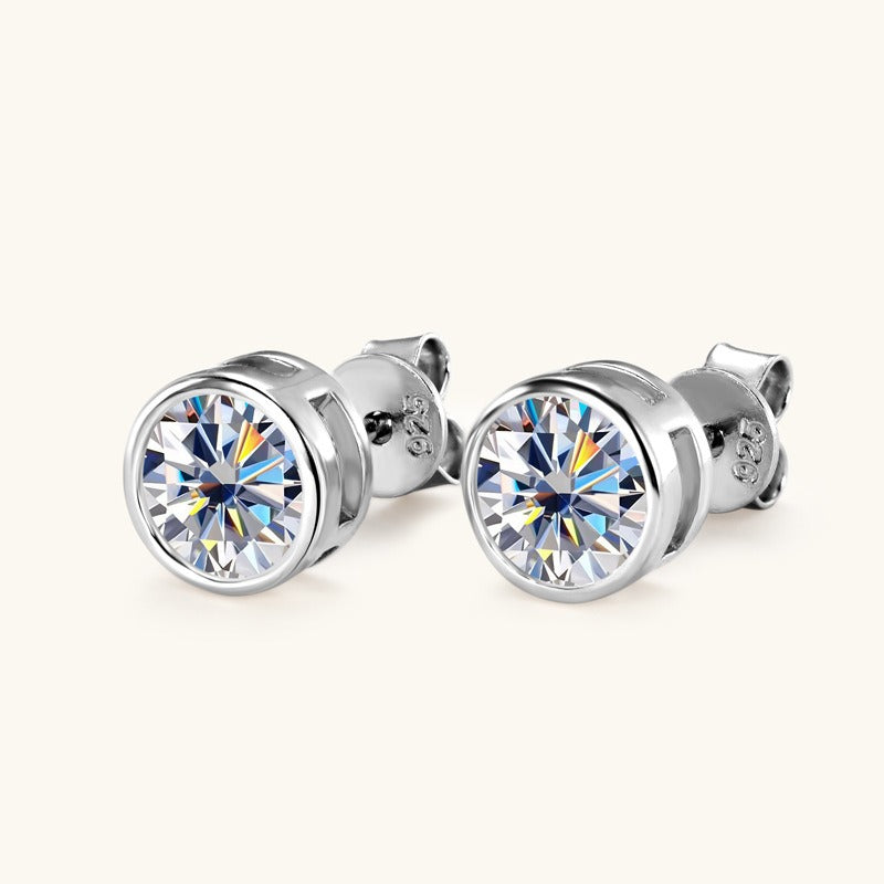 D-color Six-Claw Diamond Stud Earrings