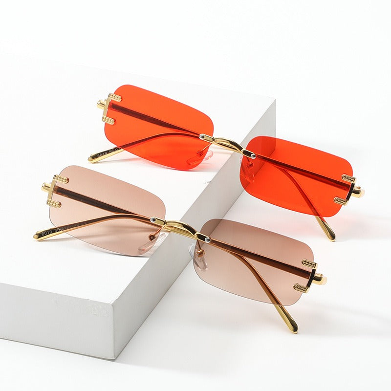 Retro Square Frameless Trendy Sunglasses