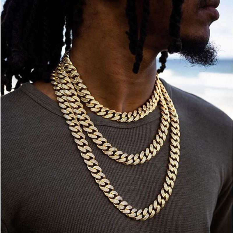Men's Hip Hop Blinged-Out Cuban Link Necklace