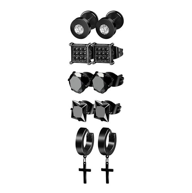 5 Pairs Men’s Earrings Set