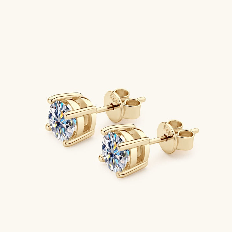 D-color Six-Claw Diamond Stud Earrings