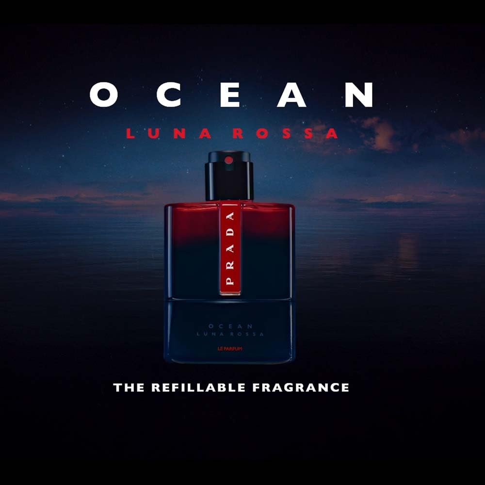 Prada Luna Rossa Ocean Le Parfum Refillable Spray for Men, 3.3 Ounce