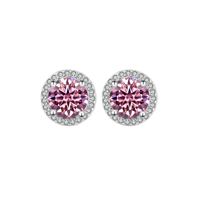 S925 Moissanite Silver Stud Earrings