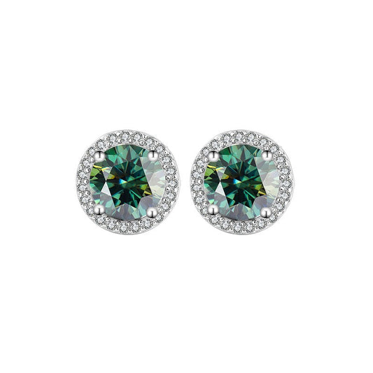 S925 Moissanite Silver Stud Earrings
