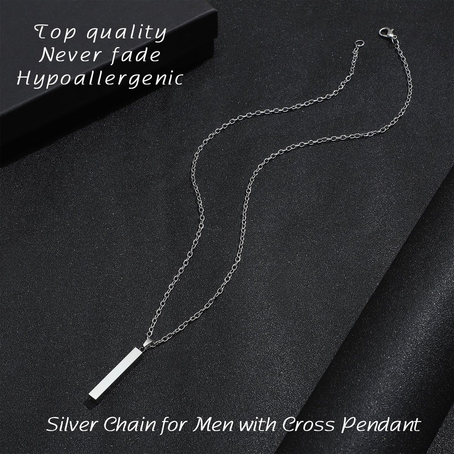 NEWITIN 15 Pieces Silver Jewelry Set for Men Stainless Steel Cuban Link Necklace Bracelet Cross Pendant Necklace Vintage Ring Cuban Jewelry Set for Men Women