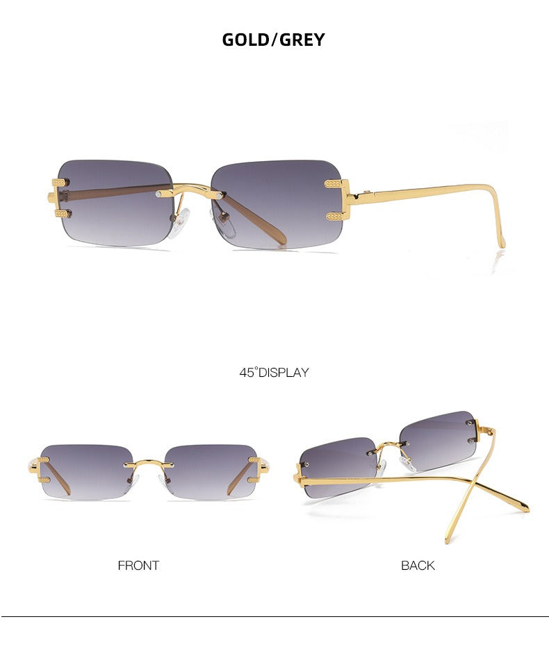 Retro Square Frameless Trendy Sunglasses