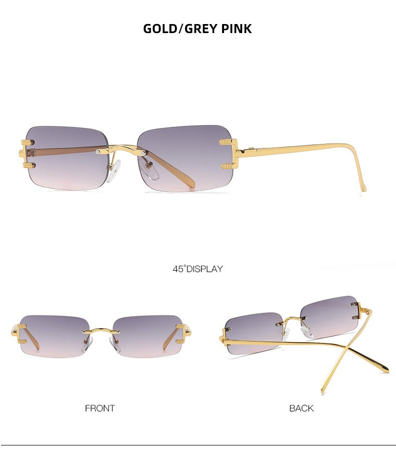 Retro Square Frameless Trendy Sunglasses