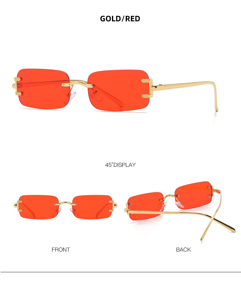 Retro Square Frameless Trendy Sunglasses