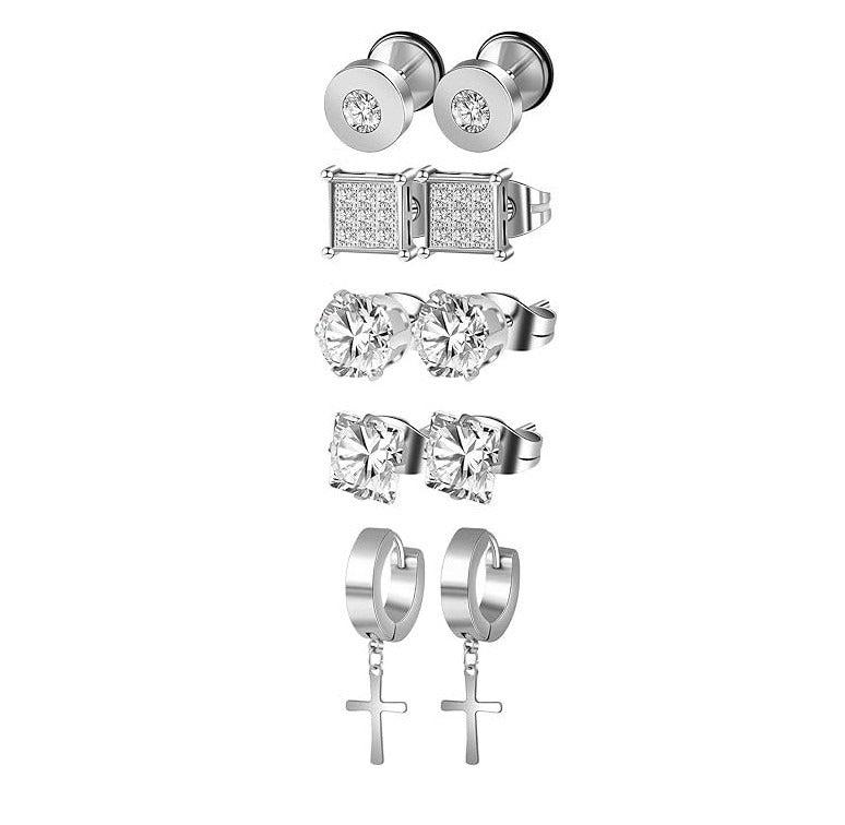 5 Pairs Men’s Earrings Set