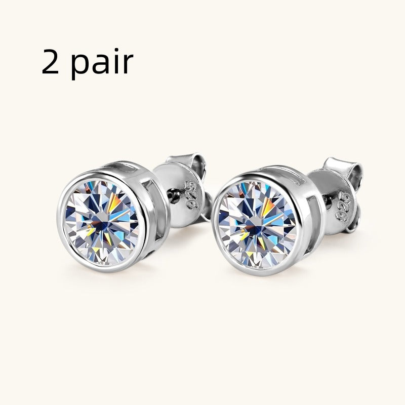 D-color Six-Claw Diamond Stud Earrings