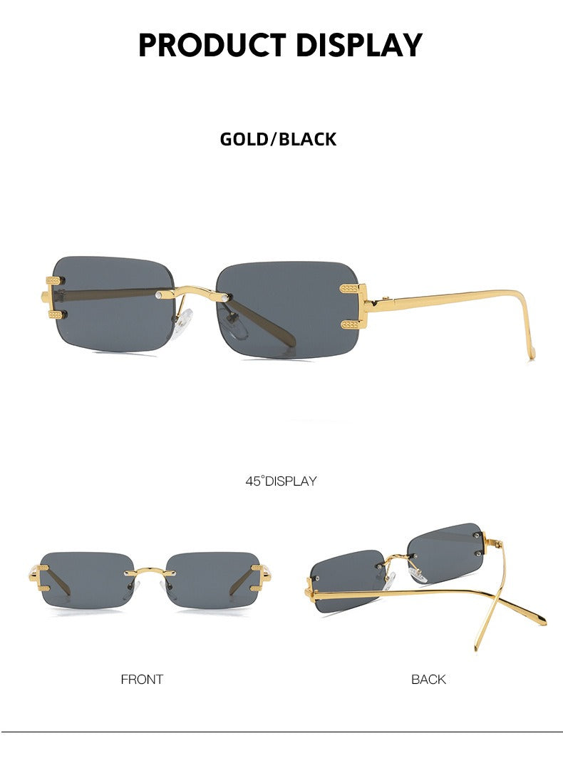 Retro Square Frameless Trendy Sunglasses