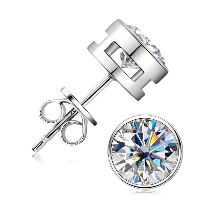 D-color Six-Claw Diamond Stud Earrings